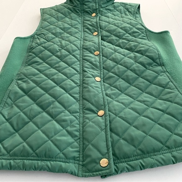 Cynthia Rowley Green Quilted Zip-up Sleeveless Puffer Vest Sz Large Solid Layer - Picture 5 of 16